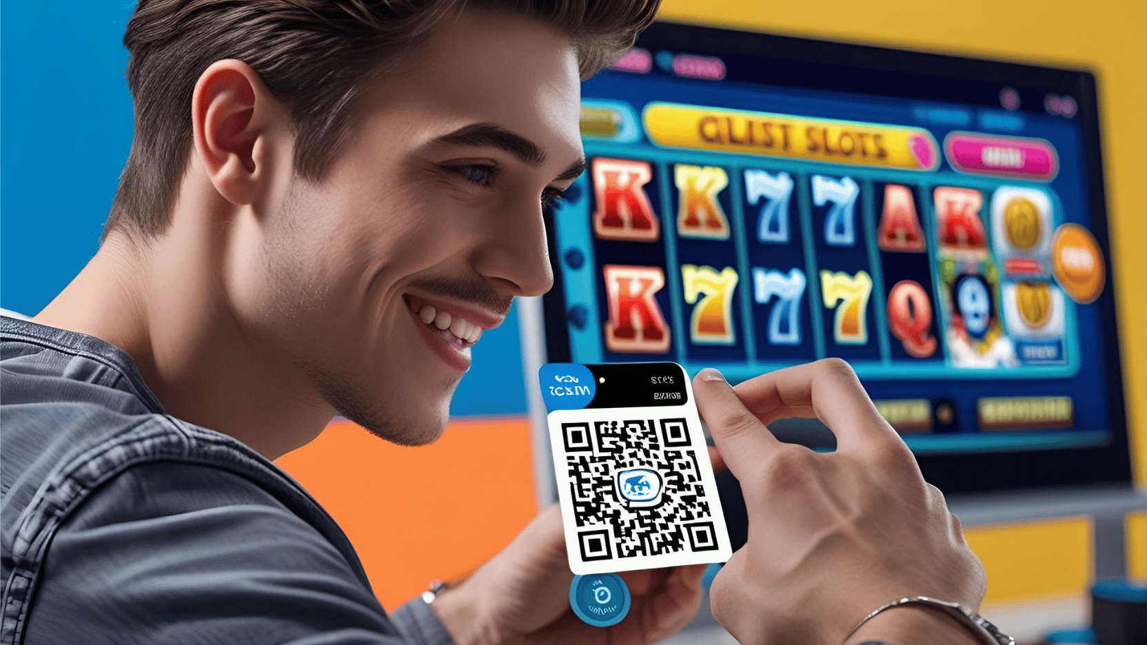 Ilustrasi pemindaian QRIS untuk deposit situs slot